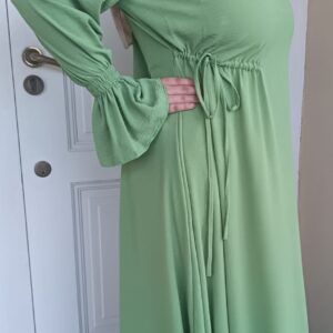 Green Side Drawstring Dress